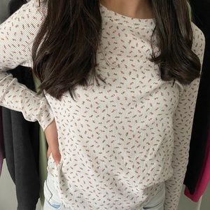 dainty white floral shirt